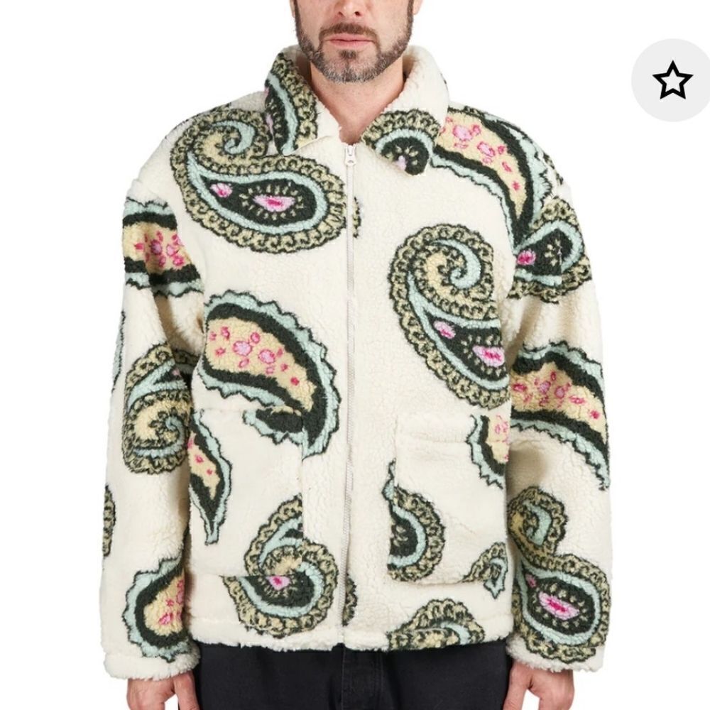 Obey Paisley sherpa fleece jacket size L